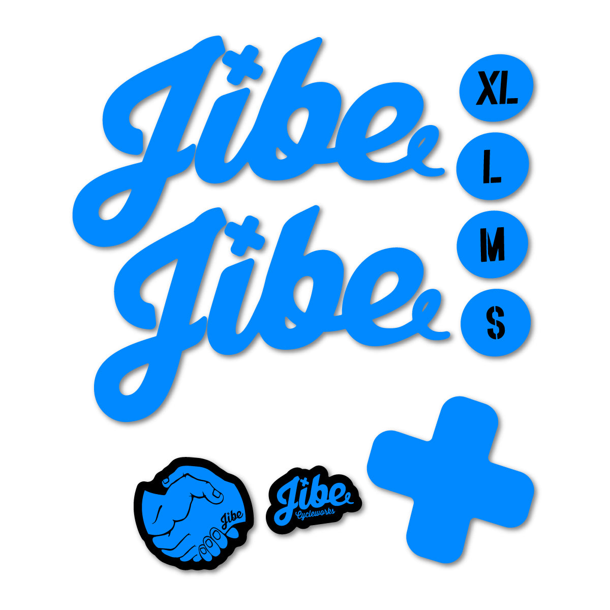 Compatible Stickers for Jibe Fully 2024-2026, Frame vinyl decals - Luminous Cyan