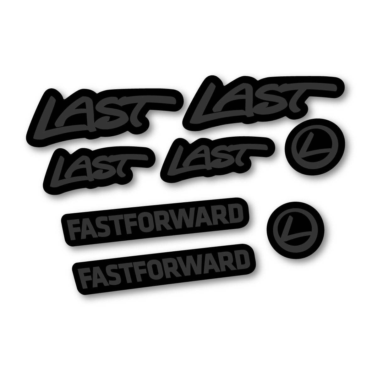 Compatible Stickers for Last Fast Forward 2016-2026, Frame vinyl decals - Very Dark Grey