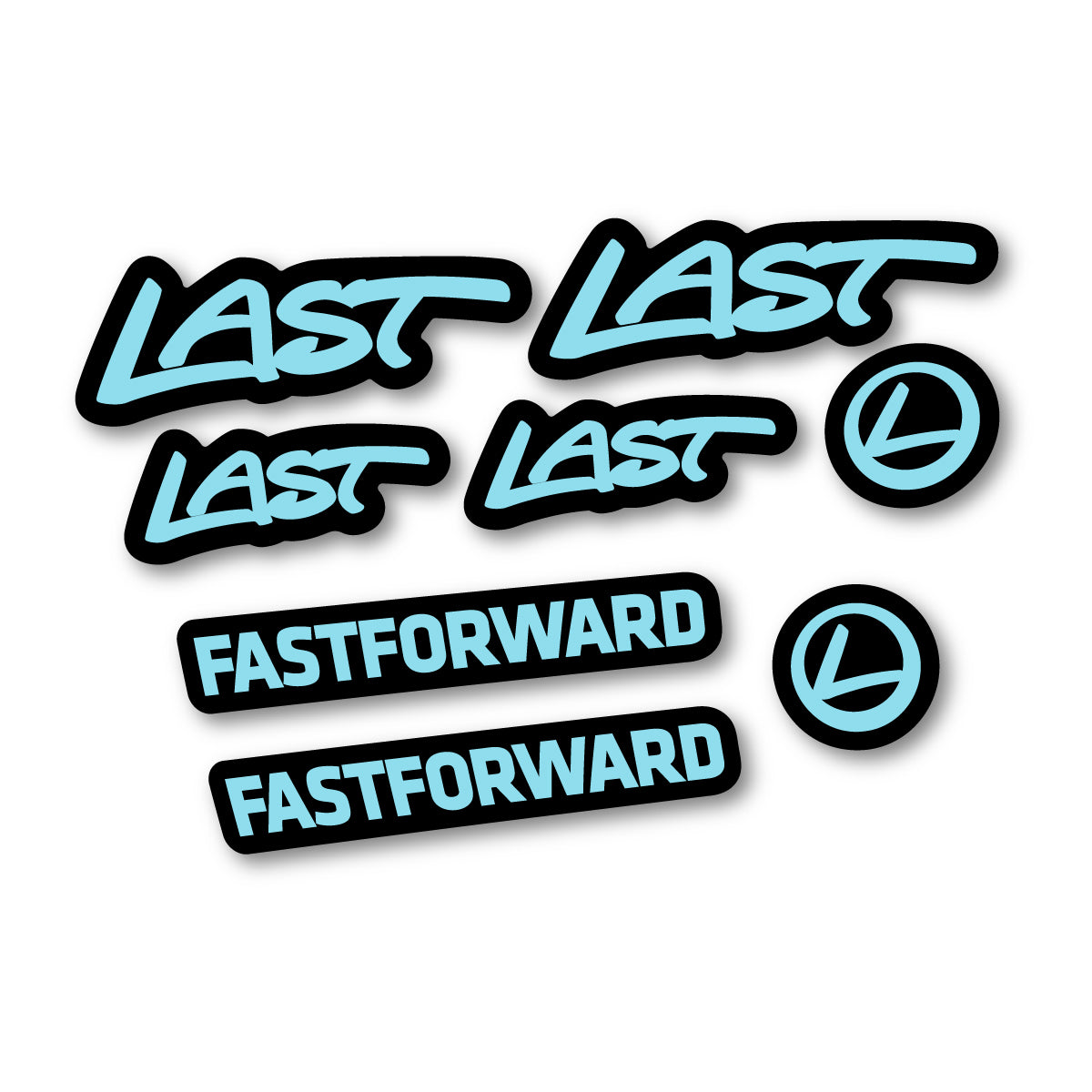 Compatible Stickers for Last Fast Forward 2016-2026, Frame vinyl decals - Sky Blue
