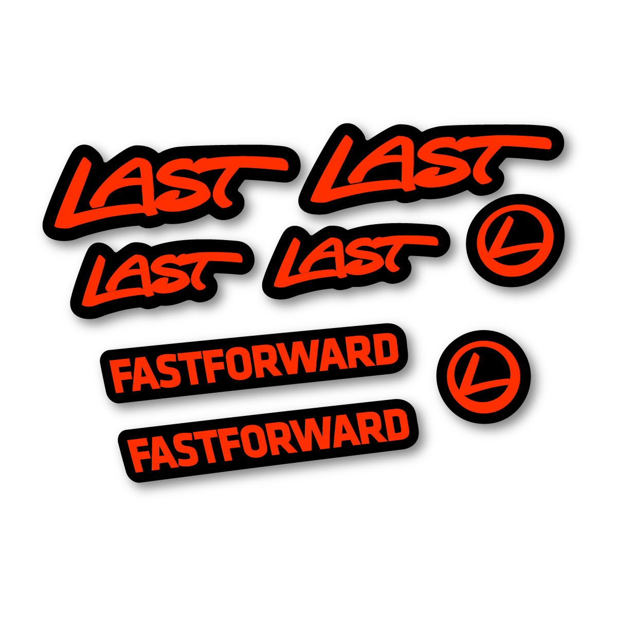 Compatible Stickers for Last Fast Forward 2016-2026, Frame vinyl decals - Luminous Orange