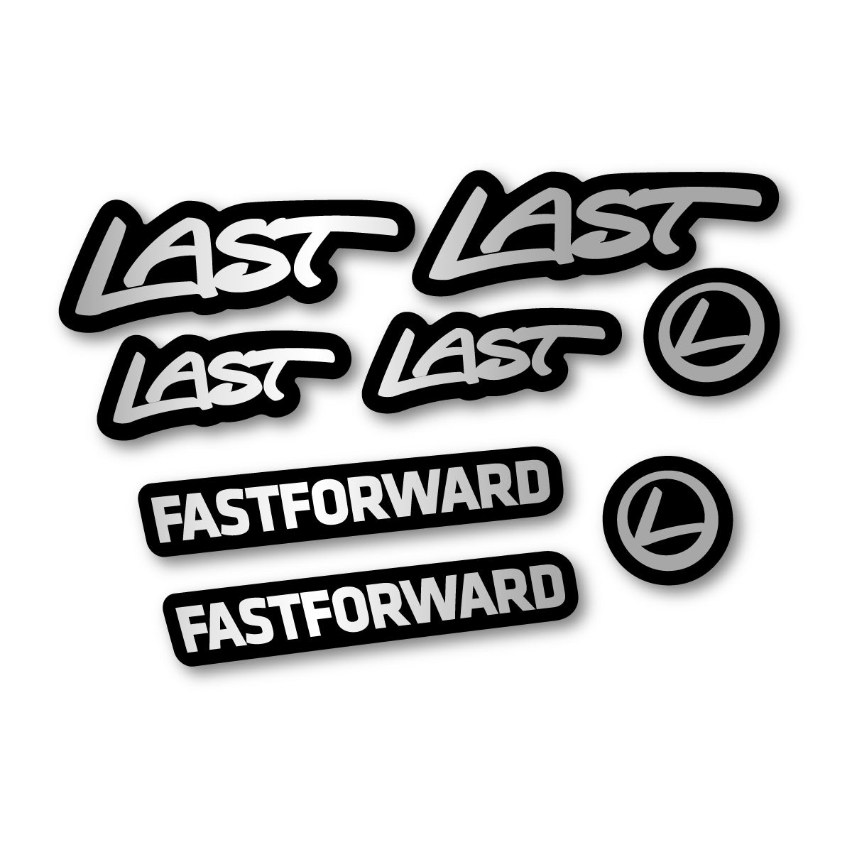 Compatible Stickers for Last Fast Forward 2016-2026, Frame vinyl decals - Light Silver