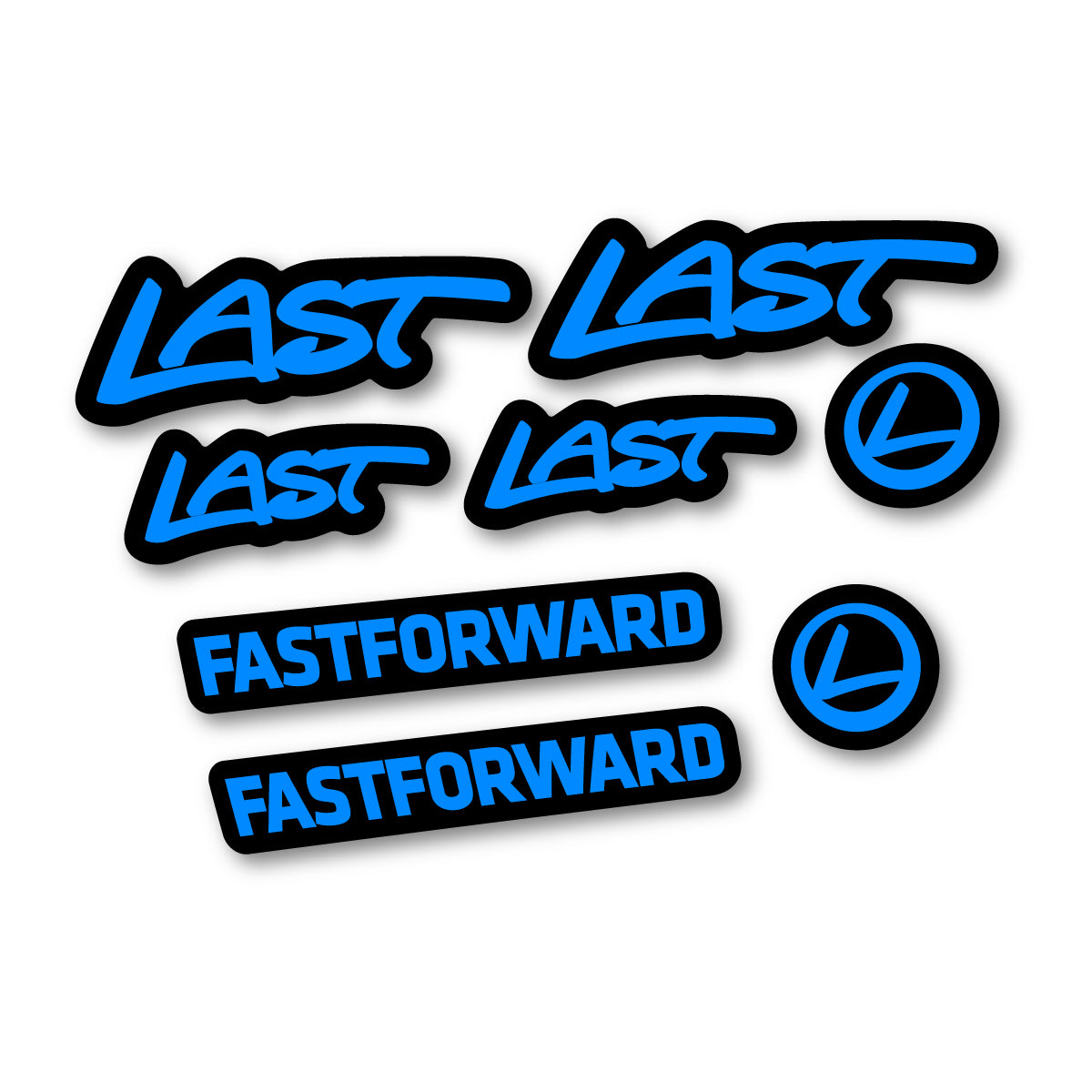 Compatible Stickers for Last Fast Forward 2016-2026, Frame vinyl decals - Luminous Cyan