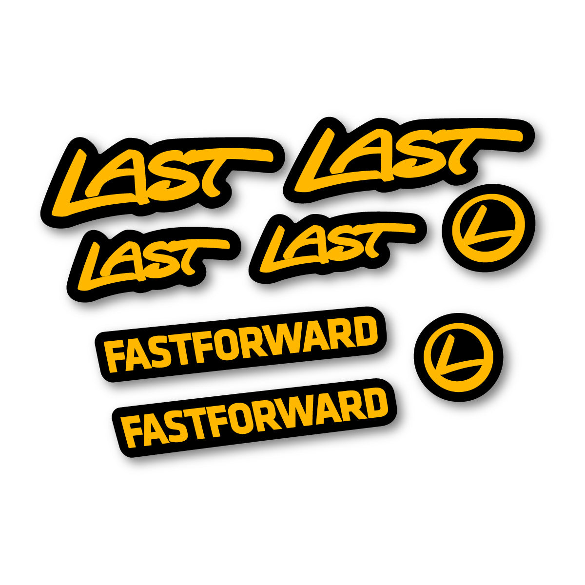 Compatible Stickers for Last Fast Forward 2016-2026, Frame vinyl decals - Medium Yellow