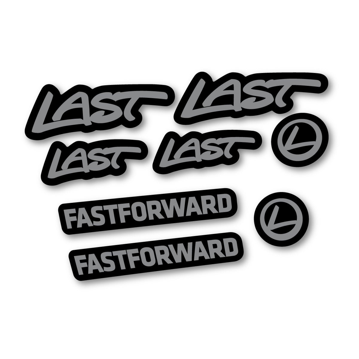 Compatible Stickers for Last Fast Forward 2016-2026, Frame vinyl decals - Traffic Grey