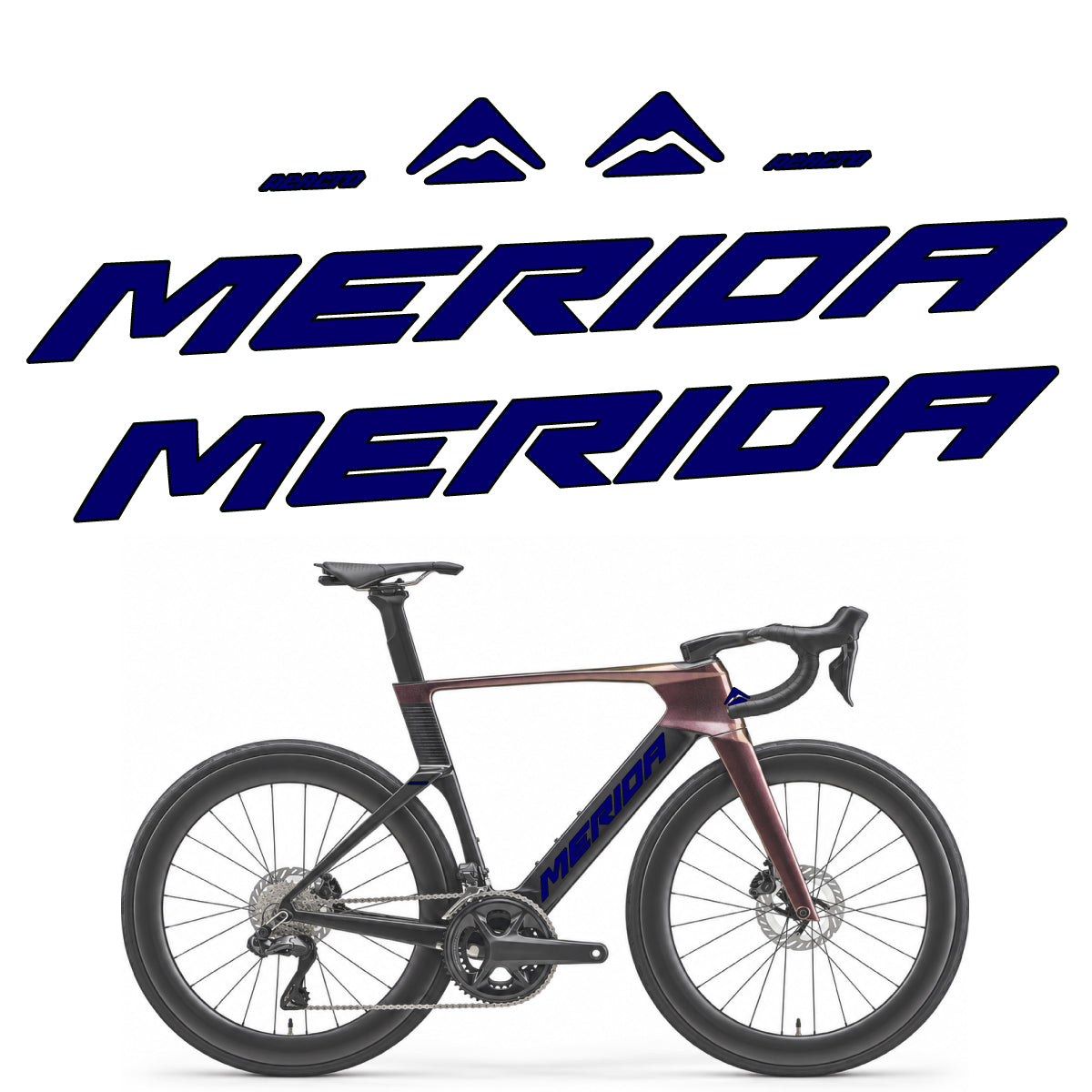 Compatible Stickers for Merida Reacto 8000 2027, Frame vinyl decals - Scandinavian Blue