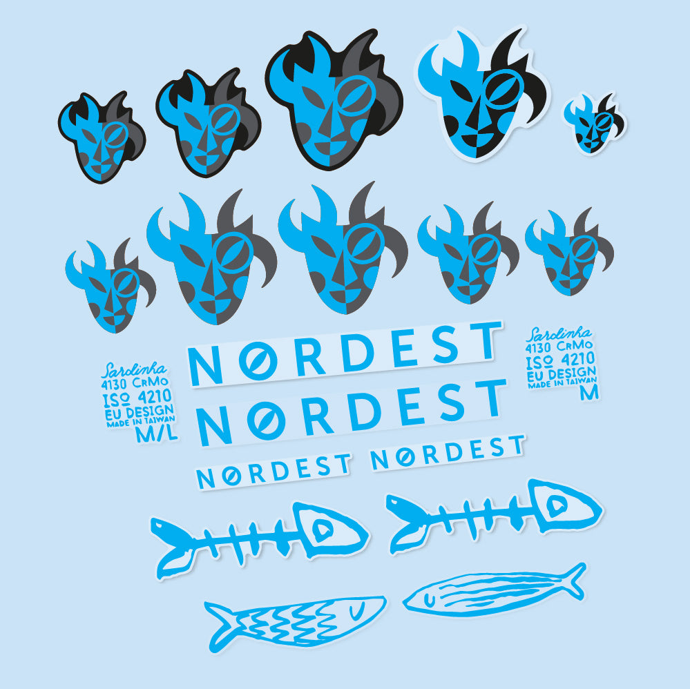 Aufkleber Nordest Sardinha 2, Rahmen, Fahrradaufkleber Vinyl