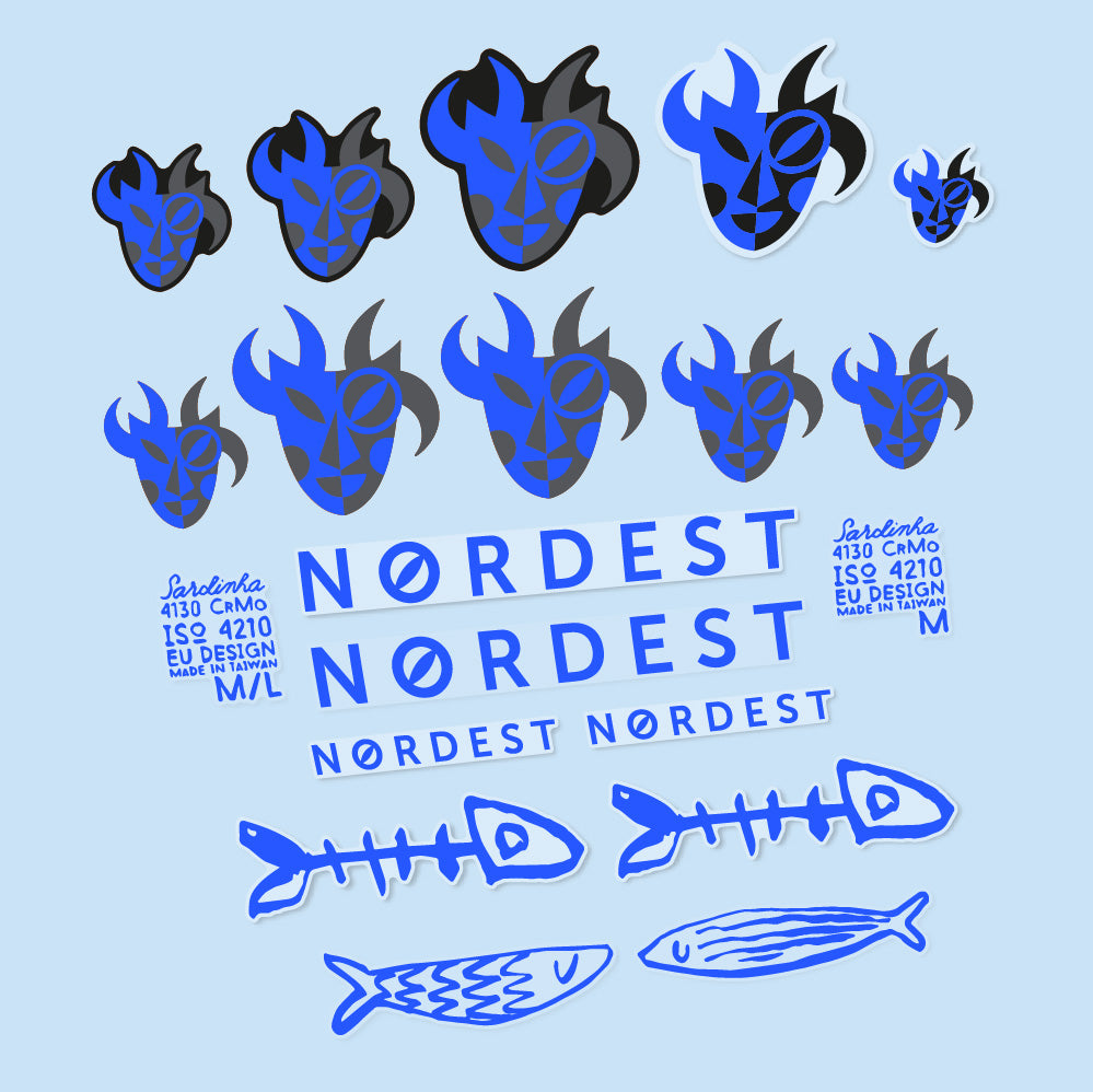 Aufkleber Nordest Sardinha 2, Rahmen, Fahrradaufkleber Vinyl