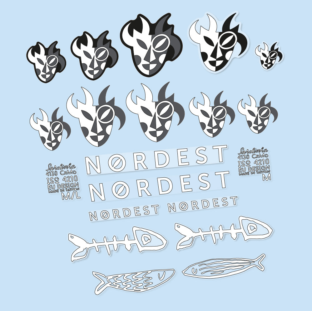 Aufkleber Nordest Sardinha 2, Rahmen, Fahrradaufkleber Vinyl