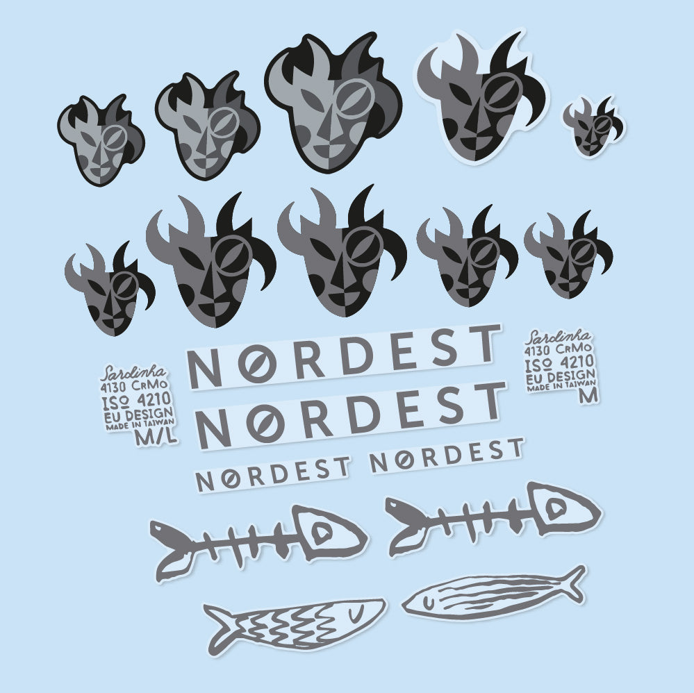 Aufkleber Nordest Sardinha 2, Rahmen, Fahrradaufkleber Vinyl