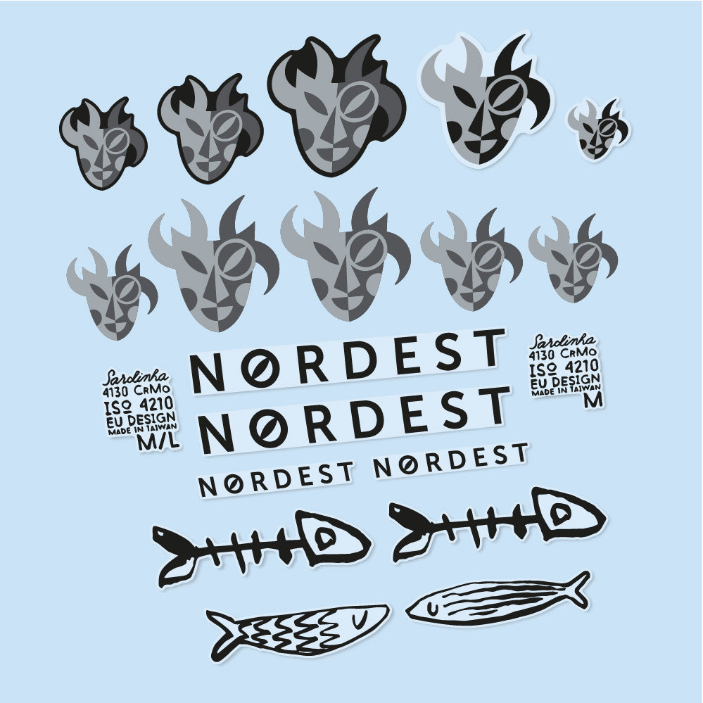 Aufkleber Nordest Sardinha 2, Rahmen, Fahrradaufkleber Vinyl