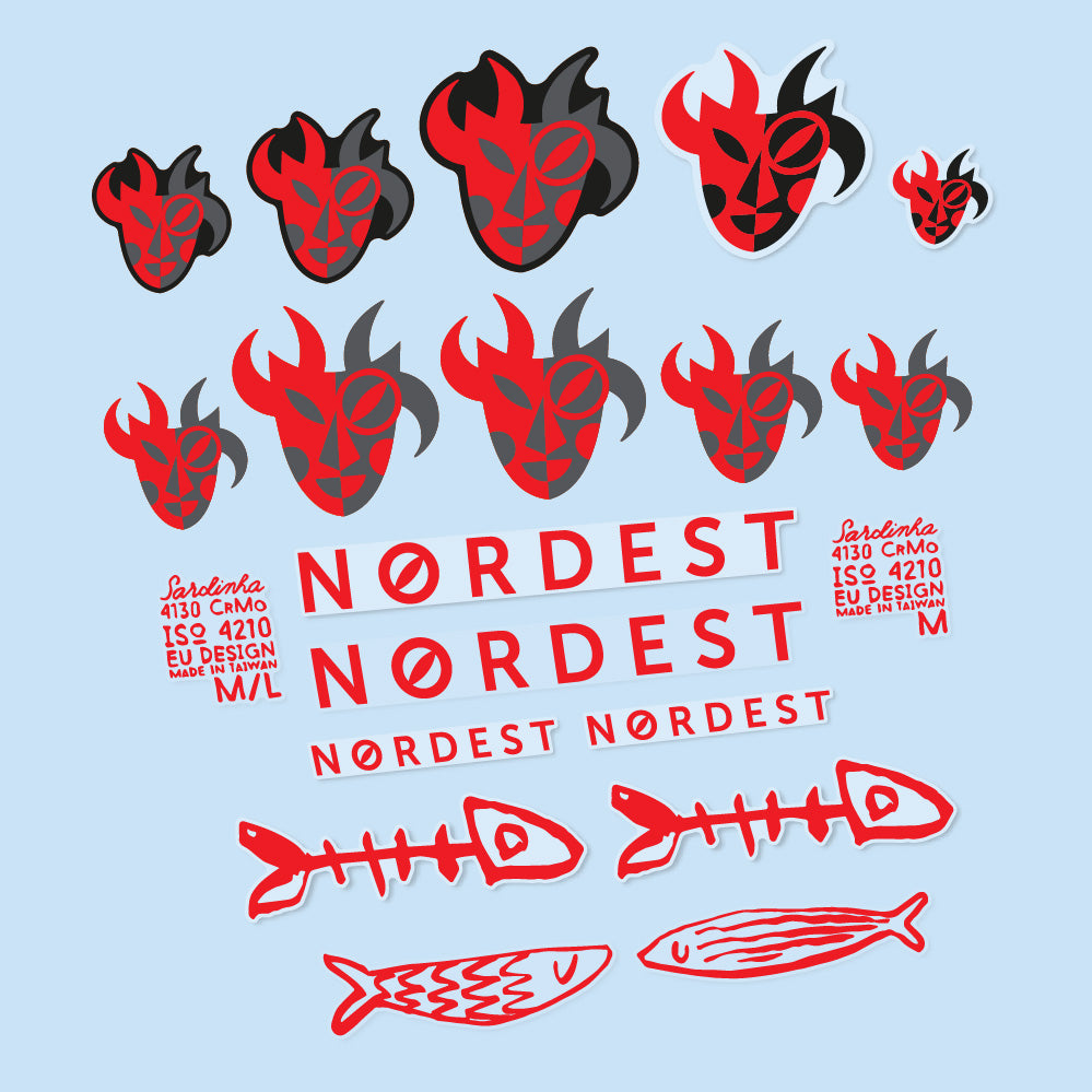 Aufkleber Nordest Sardinha 2, Rahmen, Fahrradaufkleber Vinyl