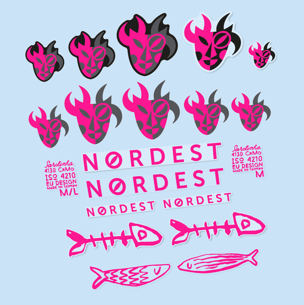 Aufkleber Nordest Sardinha 2, Rahmen, Fahrradaufkleber Vinyl