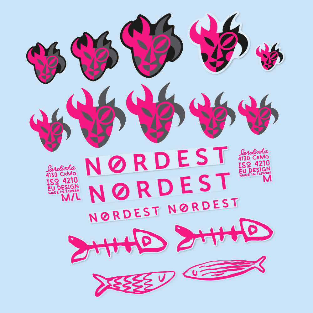 Aufkleber Nordest Sardinha 2, Rahmen, Fahrradaufkleber Vinyl