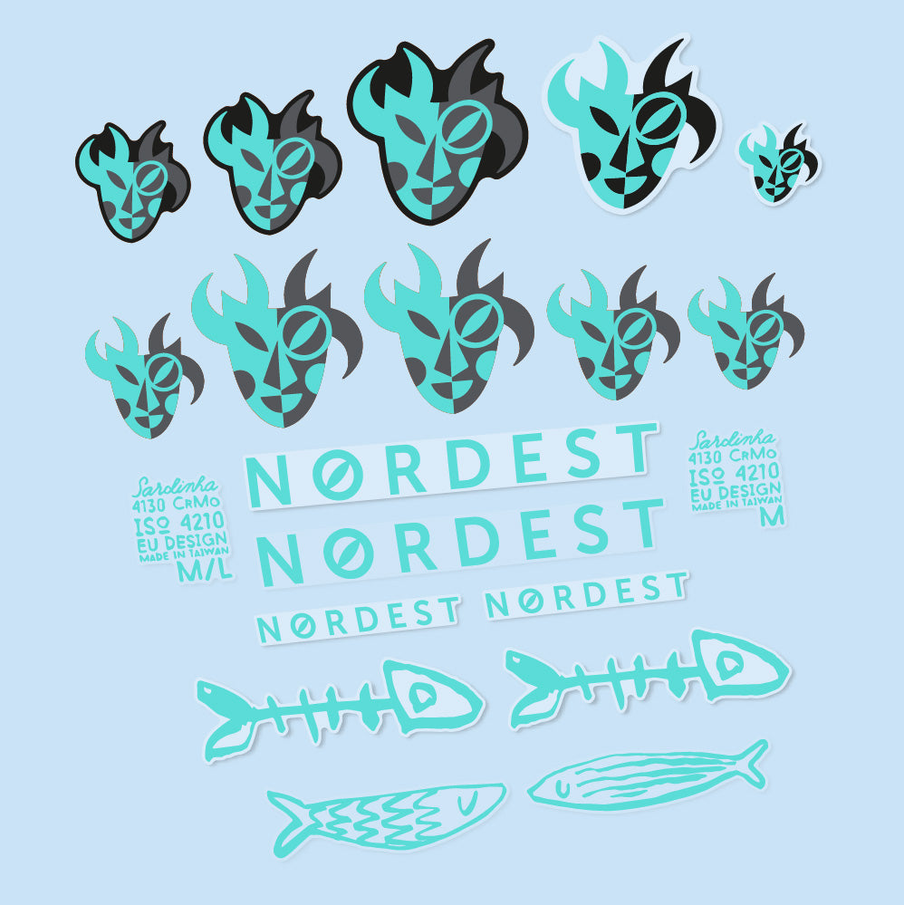 Aufkleber Nordest Sardinha 2, Rahmen, Fahrradaufkleber Vinyl