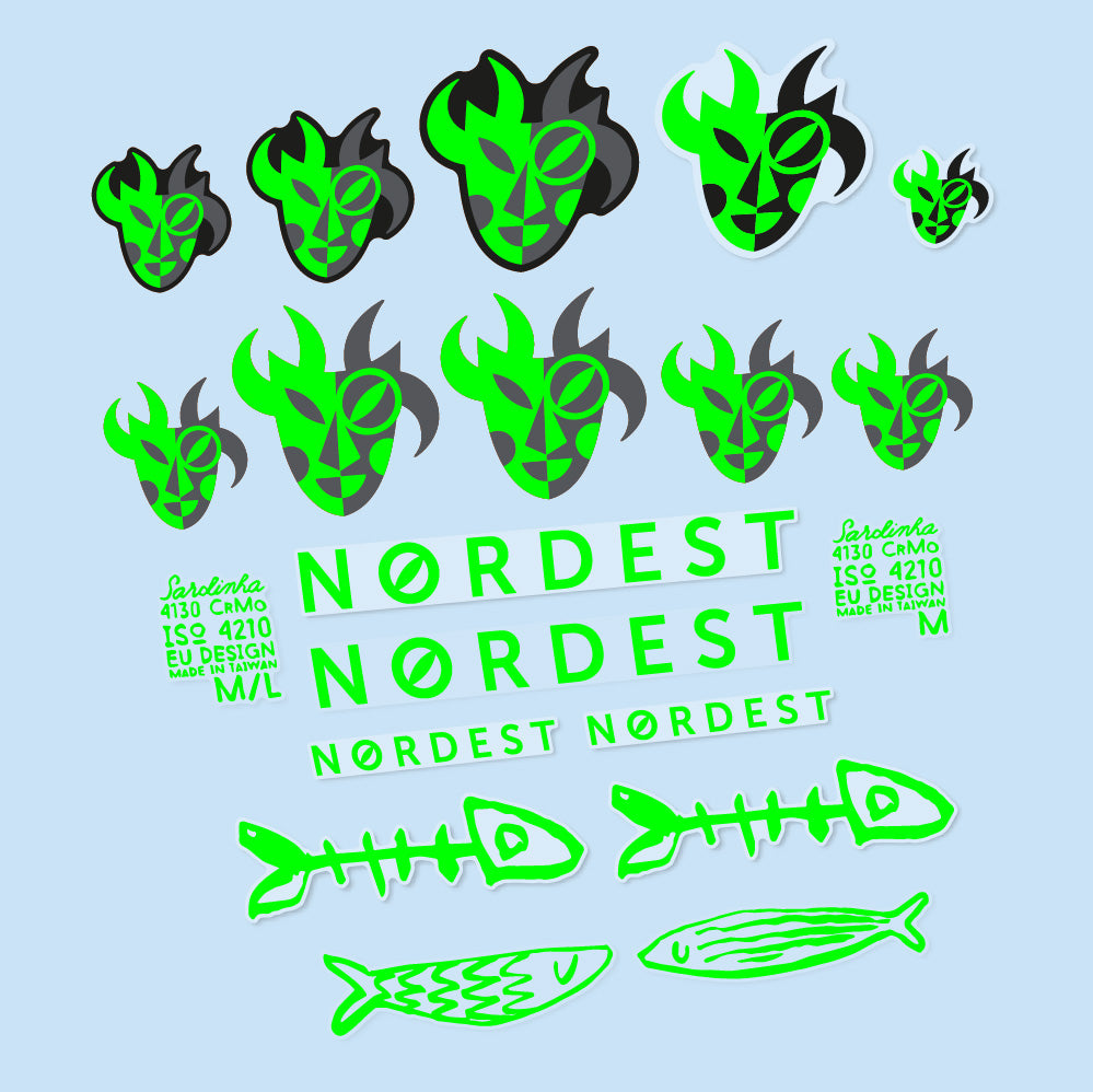 Aufkleber Nordest Sardinha 2, Rahmen, Fahrradaufkleber Vinyl