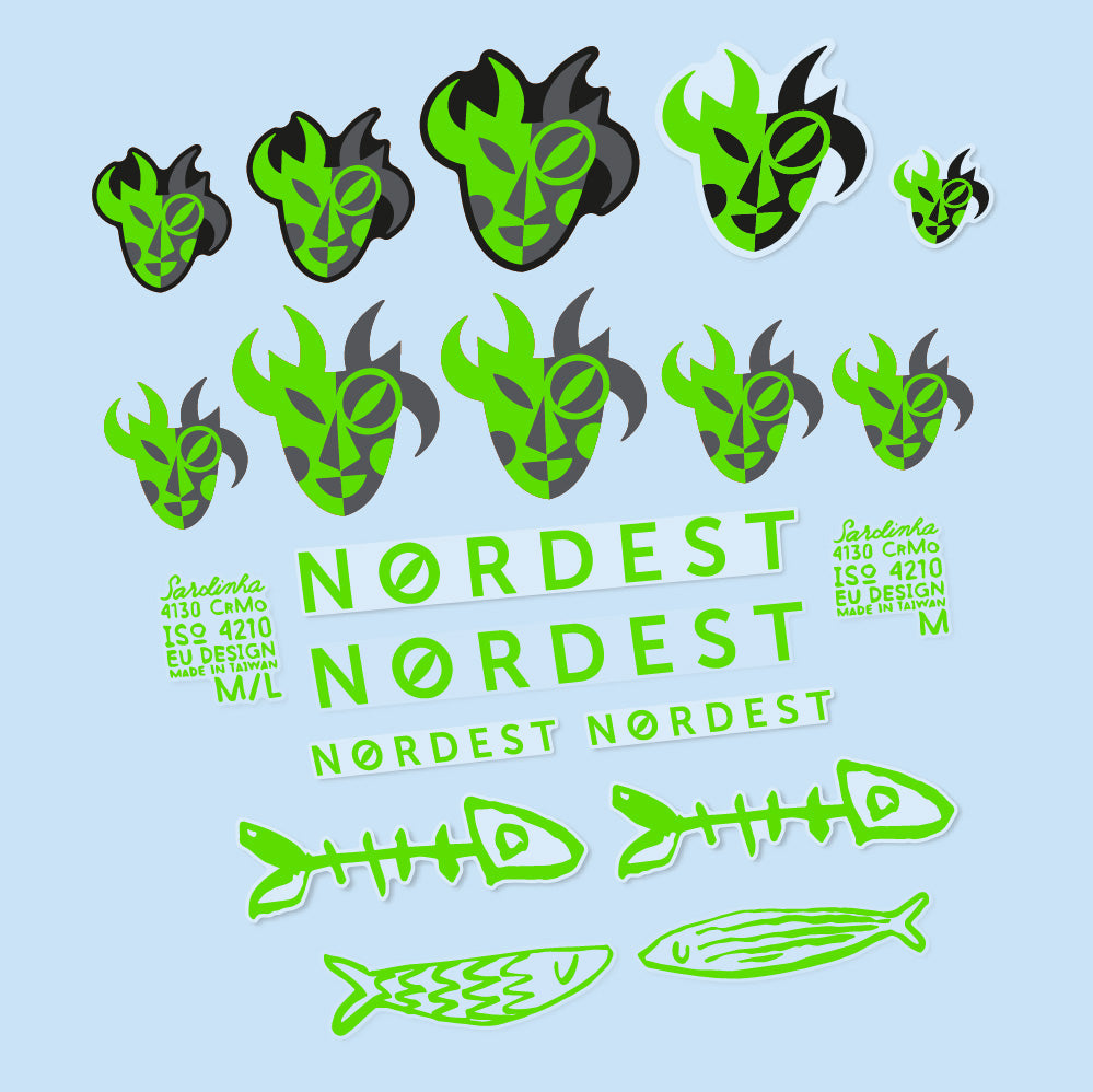 Aufkleber Nordest Sardinha 2, Rahmen, Fahrradaufkleber Vinyl