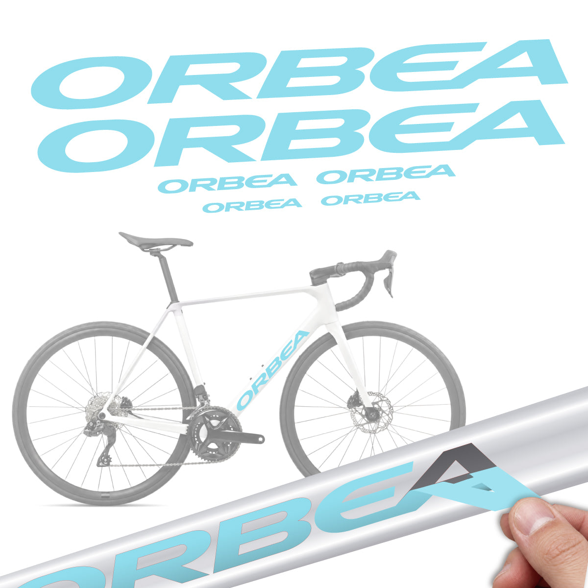 Compatible Stickers for Orbea Orca M30i 2026, Frame vinyl decals - Sky Blue