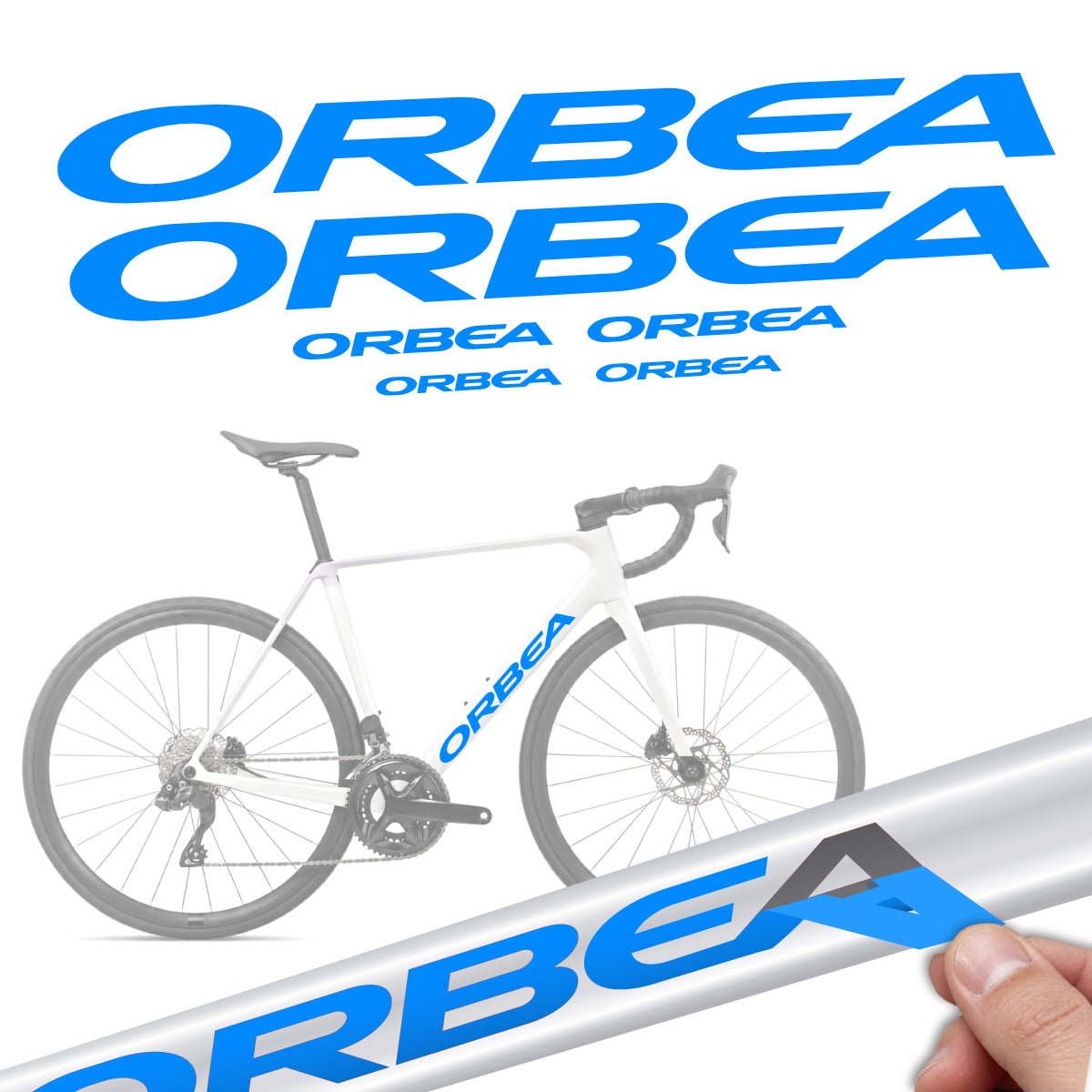 Compatible Stickers for Orbea Orca M30i 2026, Frame vinyl decals - Luminous Cyan