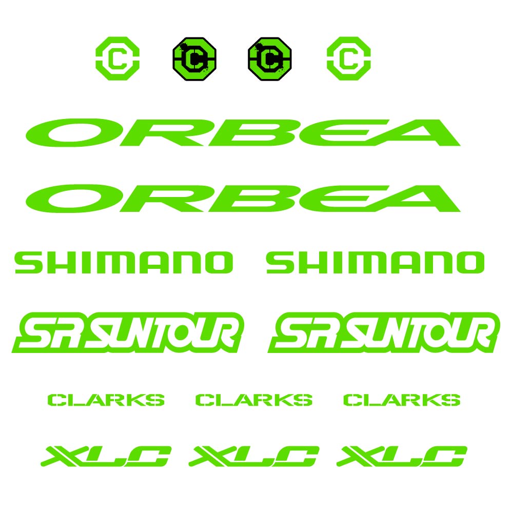 Decal Orbea, Shimano, SRSuntour, Clarks, XLC, frame, bike sticker vinyl