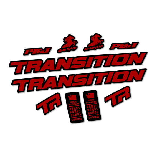 Dark Red decal for Transition PBJ 2026 frame – bike sticker vinyl