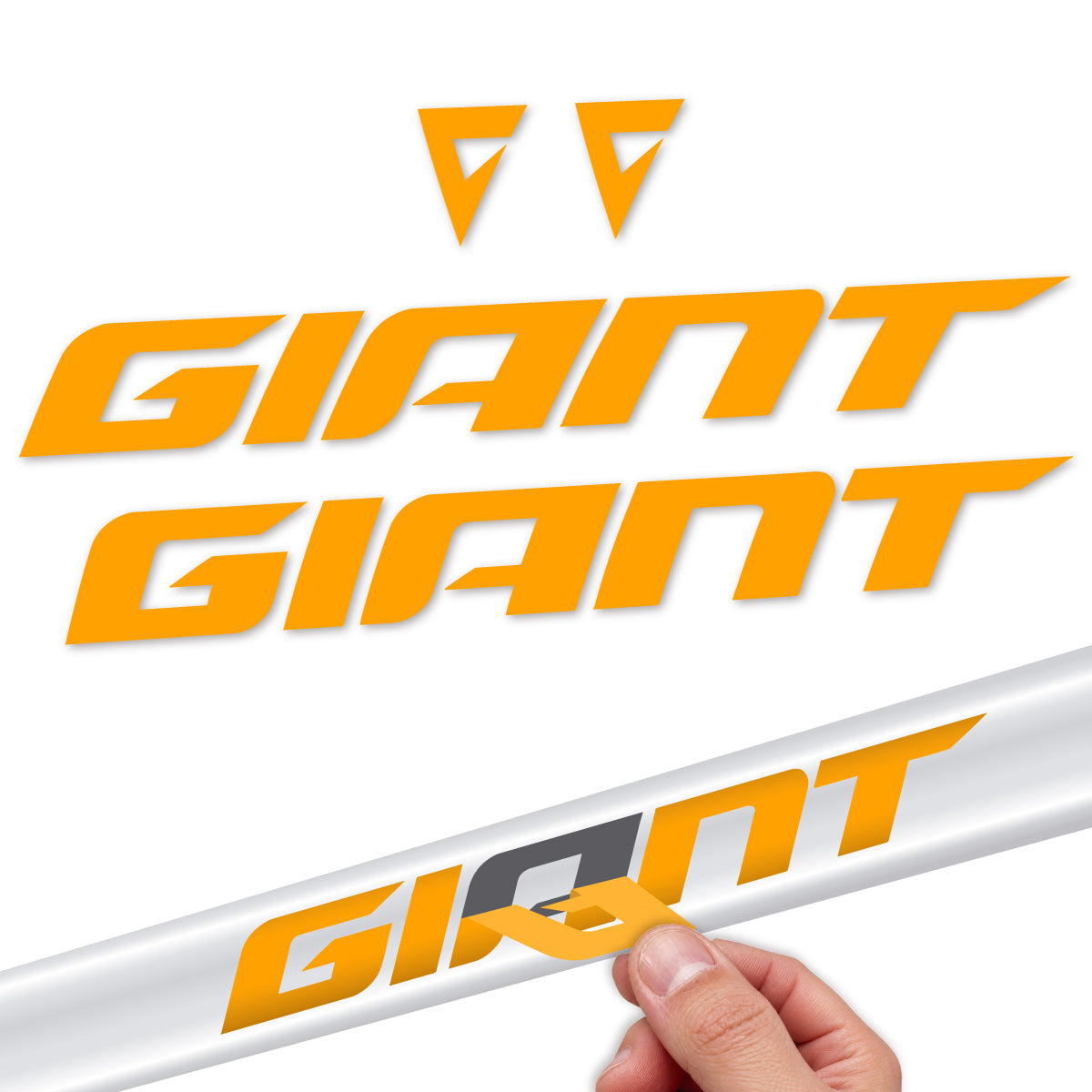 Compatible Stickers for Giant TCR 2025-2026, Frame vinyl decals - Orange Yellow