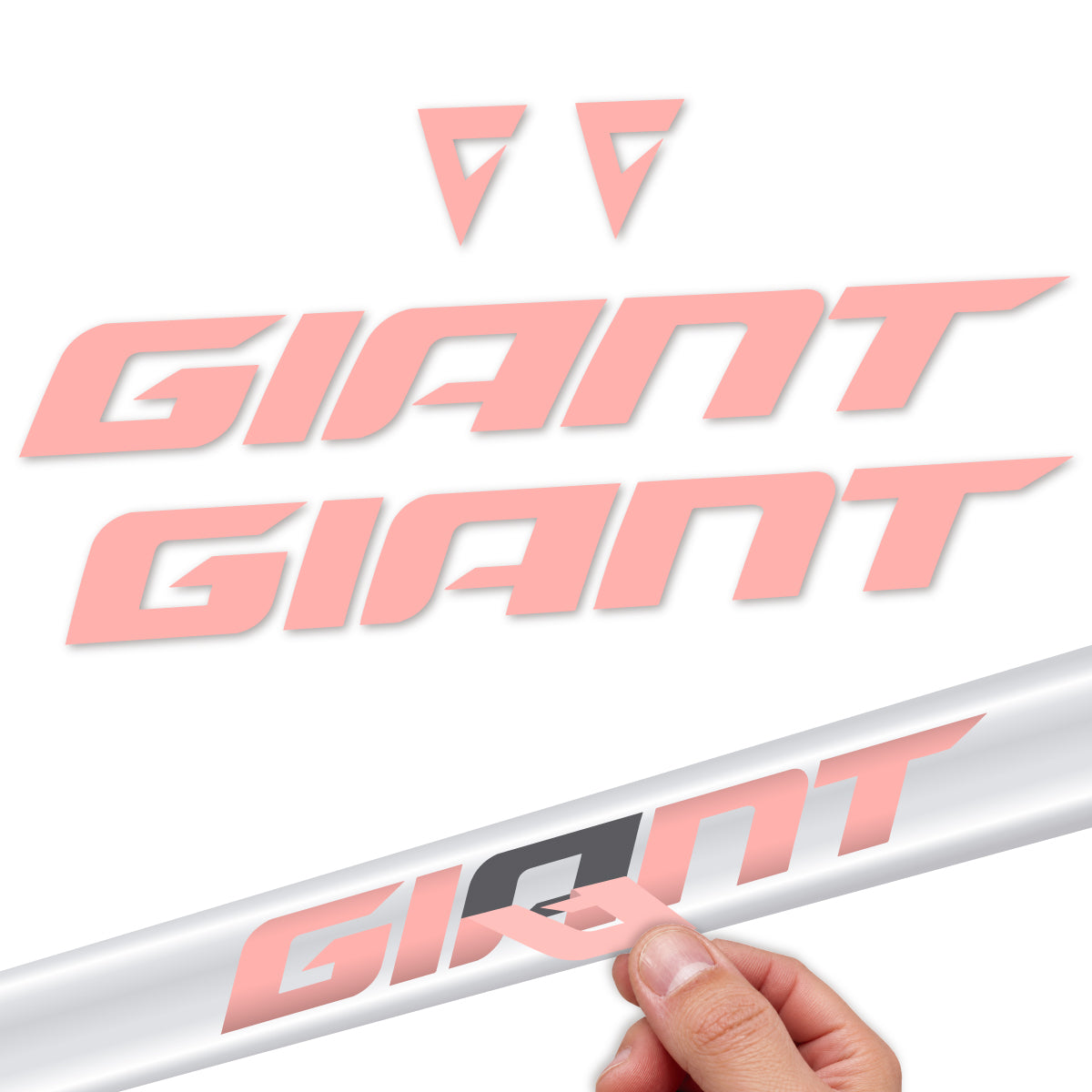 Compatible Stickers for Giant TCR 2025-2026, Frame vinyl decals - Salmon Pink