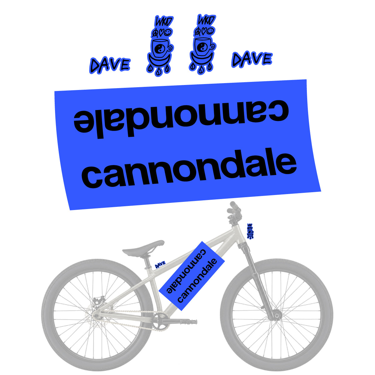 Compatible Stickers for Cannondale Dave v2, Helmet vinyl decals - Medium Blue