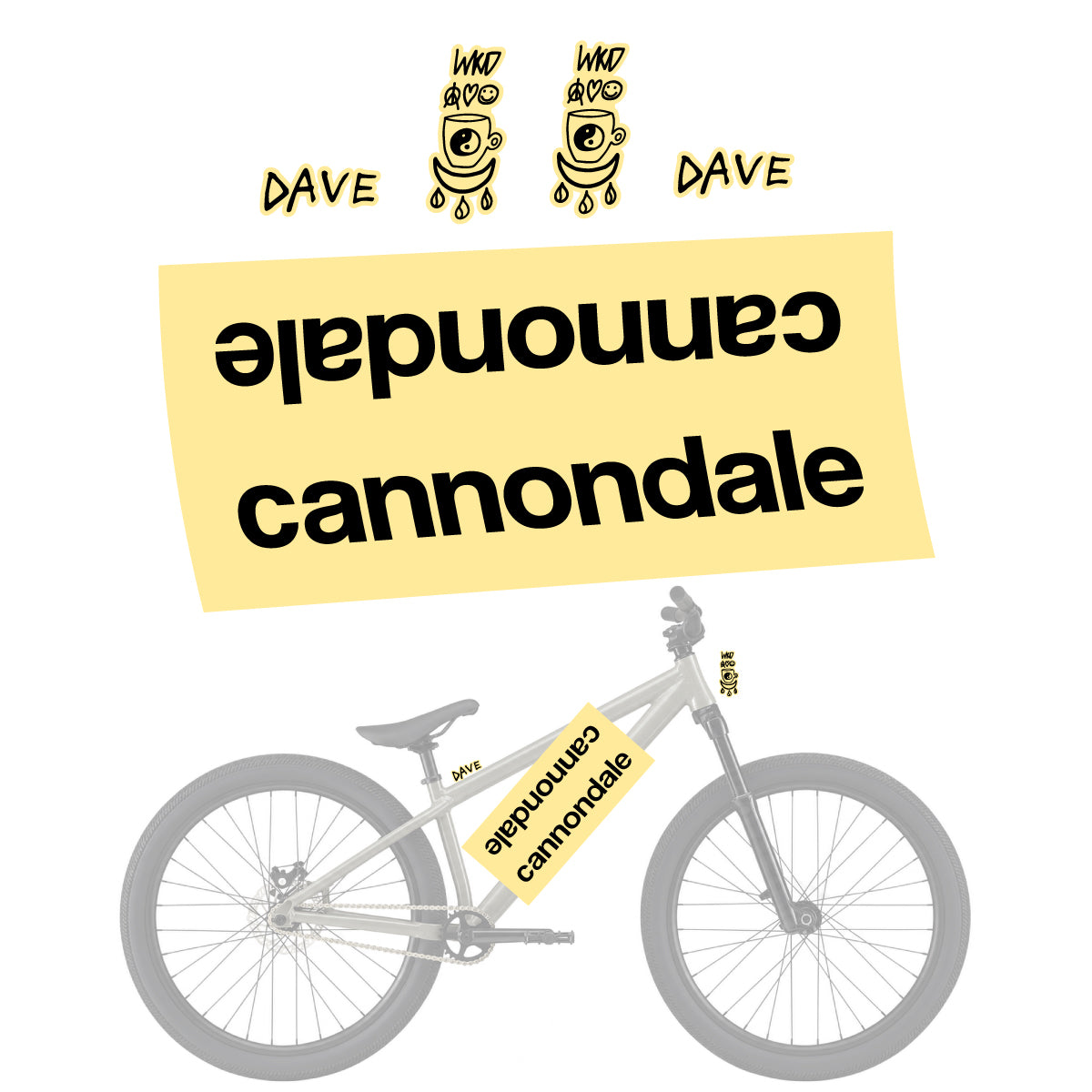 Compatible Stickers for Cannondale Dave v2, Helmet vinyl decals - Cream