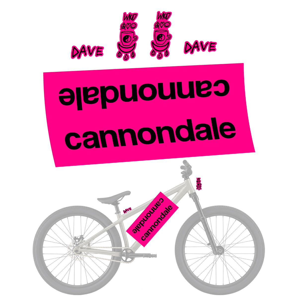 Compatible Stickers for Cannondale Dave v2, Helmet vinyl decals - Fuchsia