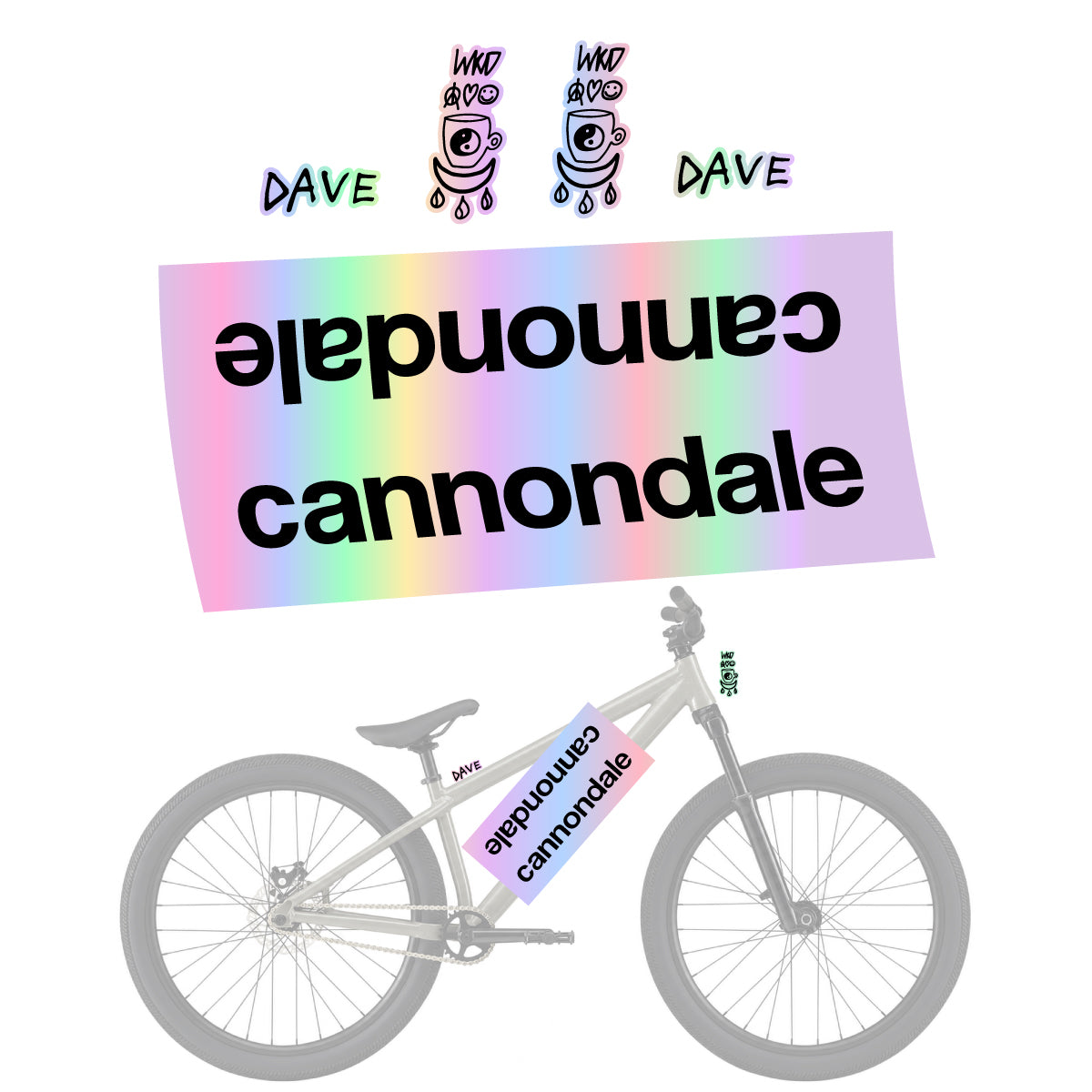 Compatible Stickers for Cannondale Dave v2, Helmet vinyl decals - Hollographic
