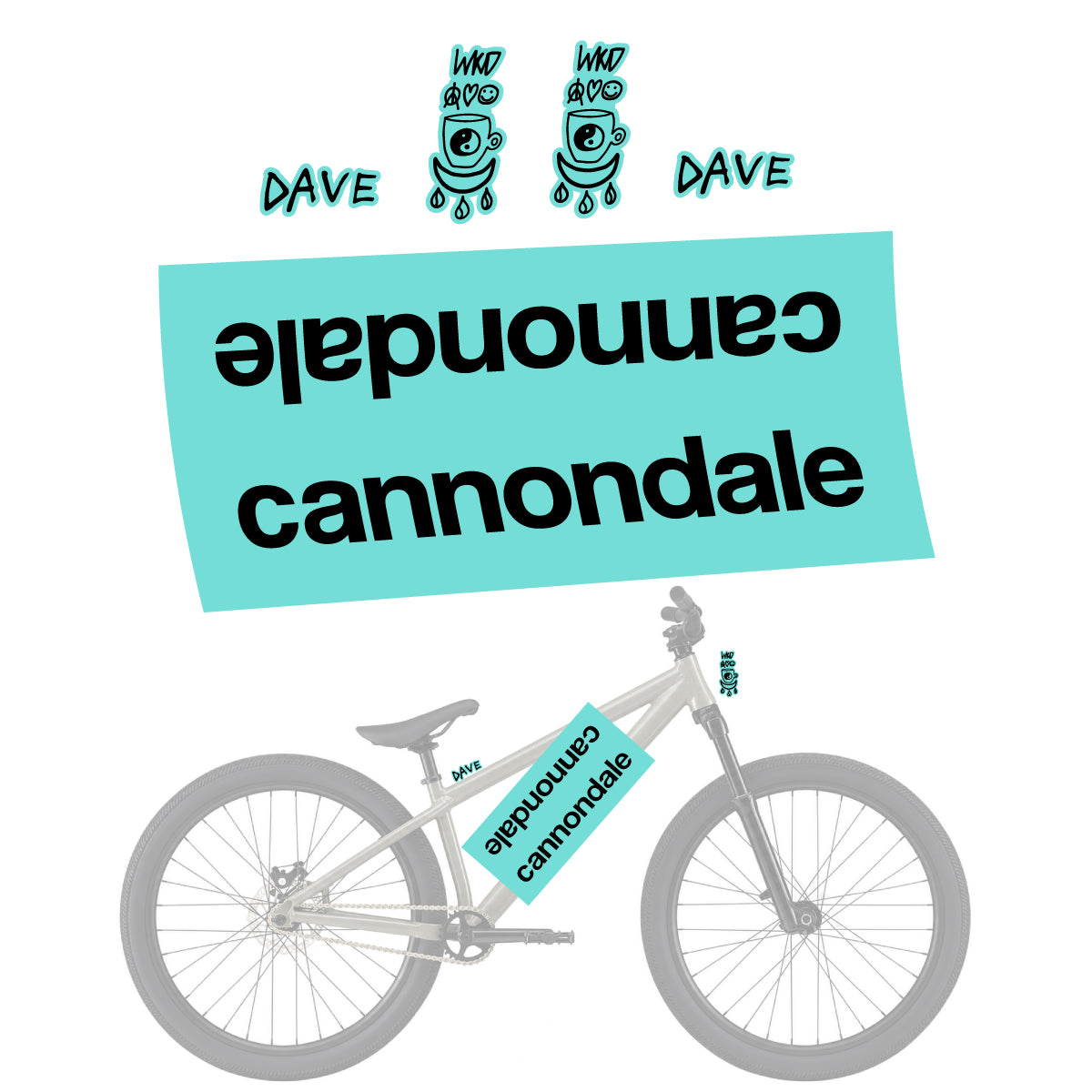 Compatible Stickers for Cannondale Dave v2, Helmet vinyl decals - Blue Green
