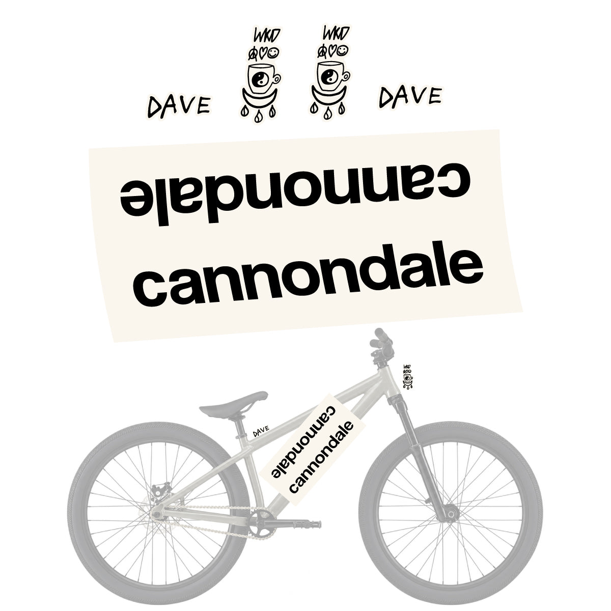 Compatible Stickers for Cannondale Dave v2, Helmet vinyl decals - Bone White