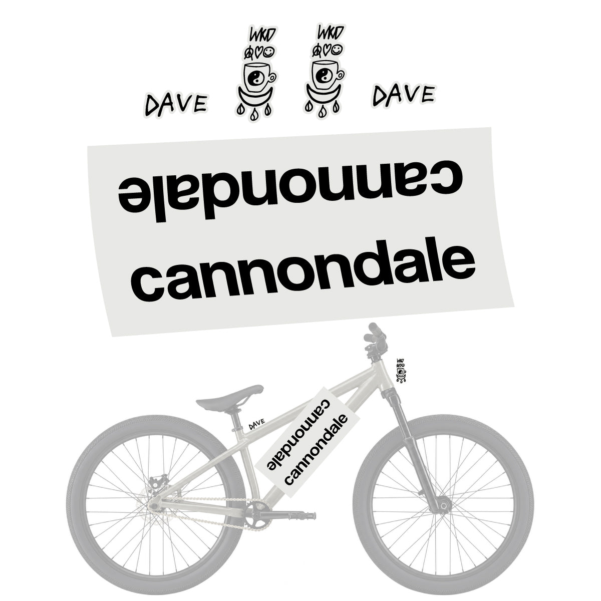 Compatible Stickers for Cannondale Dave v2, Helmet vinyl decals - Pearl Grey
