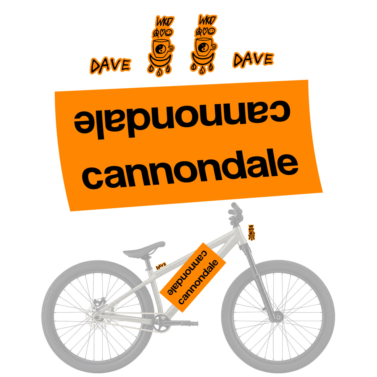 Compatible Stickers for Cannondale Dave v2, Helmet vinyl decals - Saffron Yellow