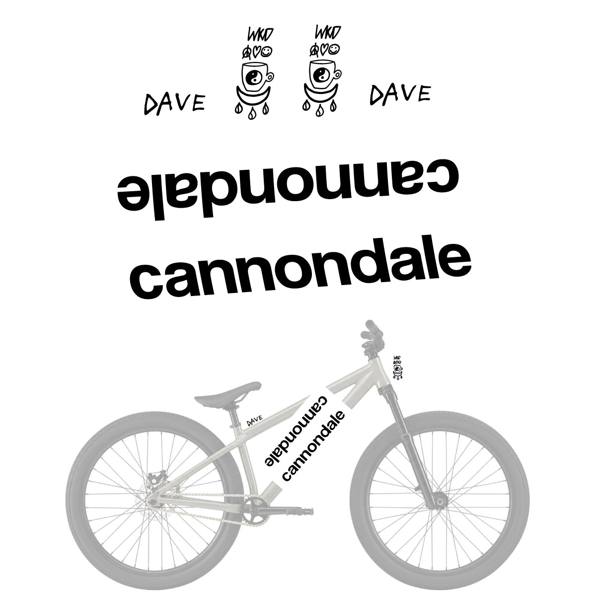 Compatible Stickers for Cannondale Dave v2, Helmet vinyl decals - White