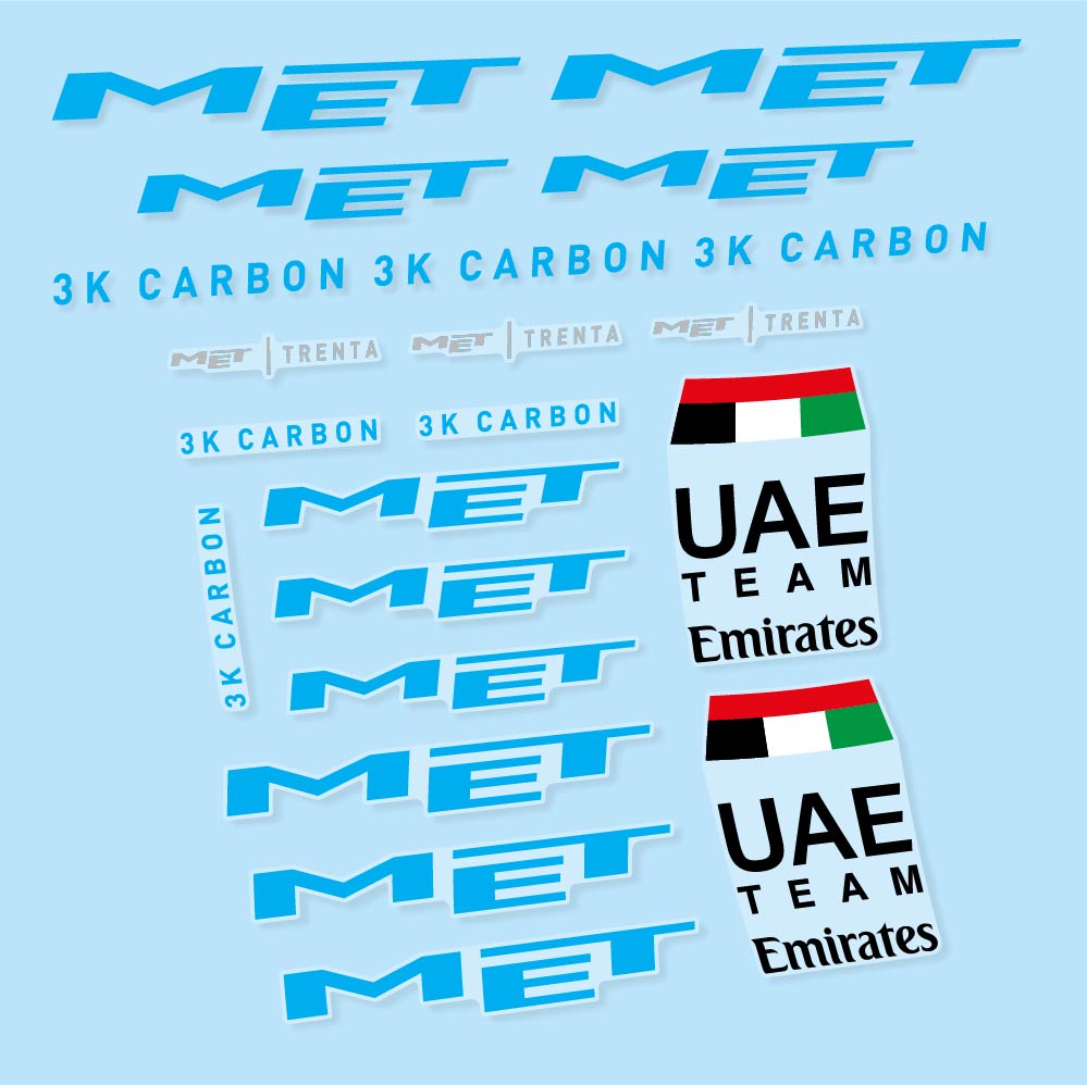 Decal MET Trenta 3K Carbon UAE, Helmet, bike sticker vinyl