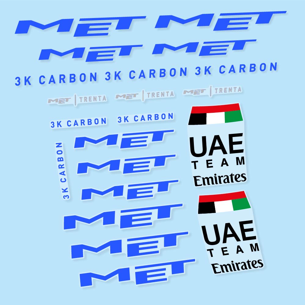 Decal MET Trenta 3K Carbon UAE, Helmet, bike sticker vinyl