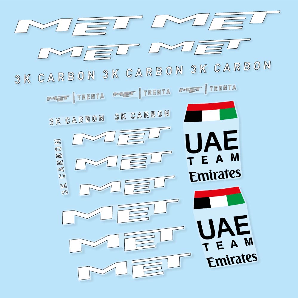 Decal MET Trenta 3K Carbon UAE, Helmet, bike sticker vinyl