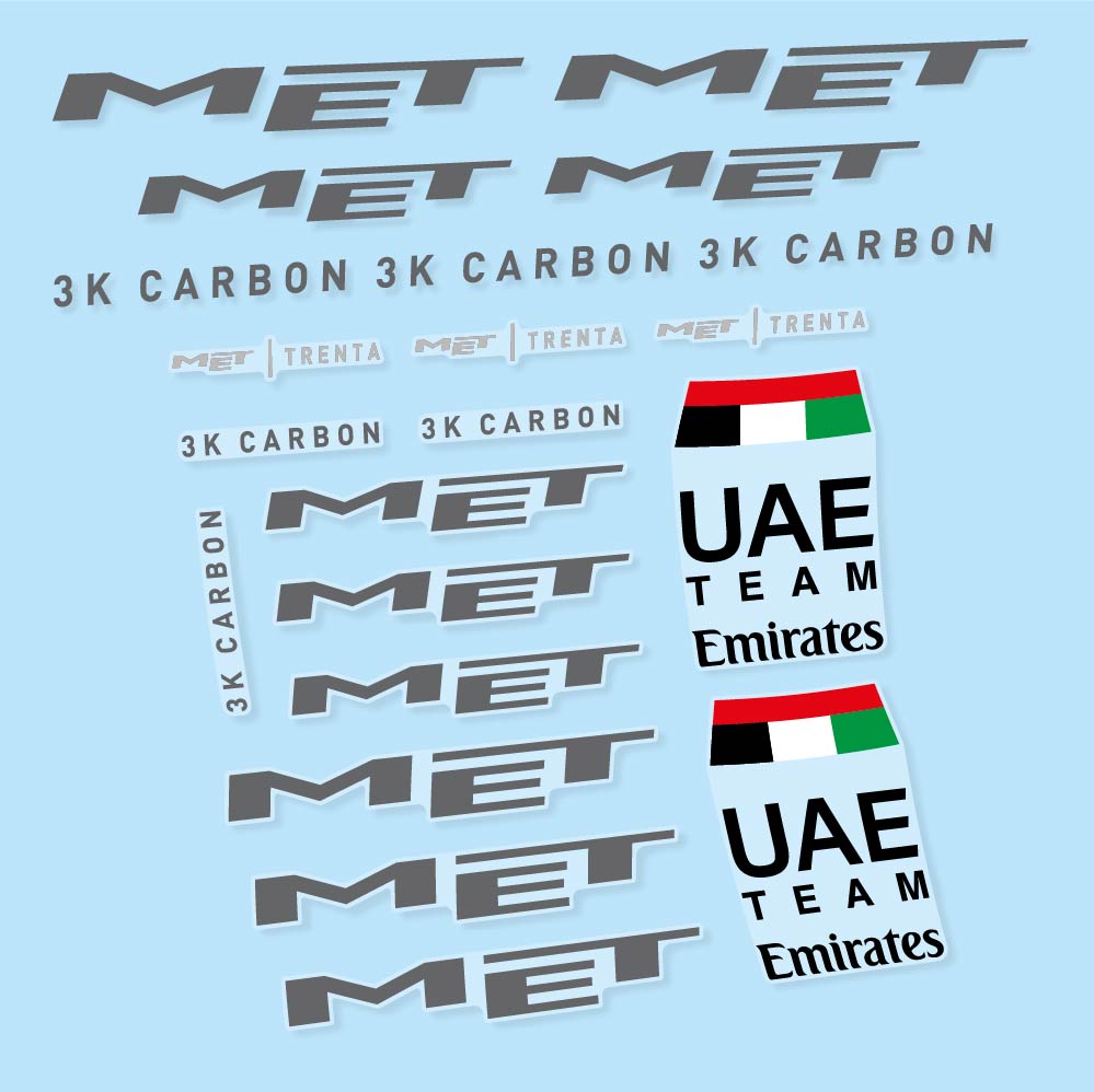 Decal MET Trenta 3K Carbon UAE, Helmet, bike sticker vinyl