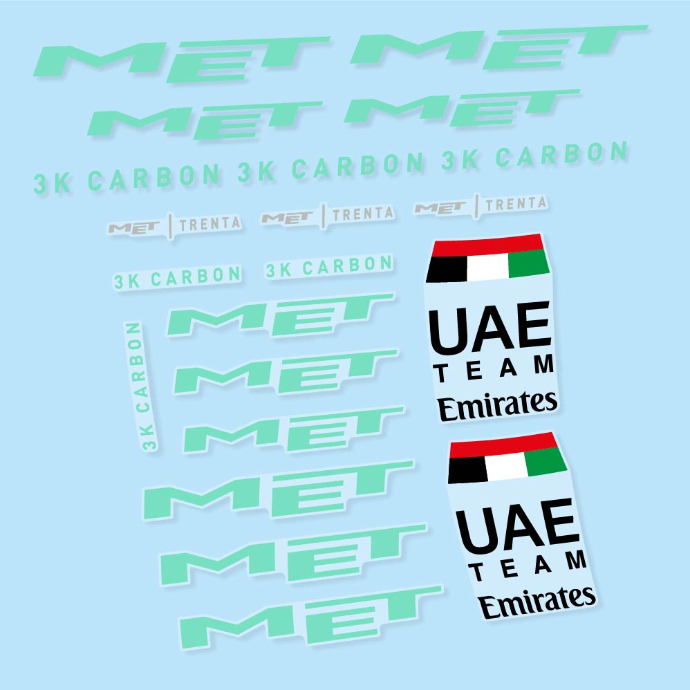 Decal MET Trenta 3K Carbon UAE, Helmet, bike sticker vinyl