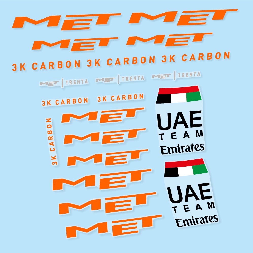 Decal MET Trenta 3K Carbon UAE, Helmet, bike sticker vinyl