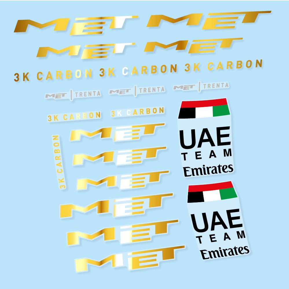 Decal MET Trenta 3K Carbon UAE, Helmet, bike sticker vinyl
