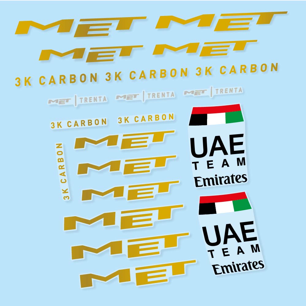 Decal MET Trenta 3K Carbon UAE, Helmet, bike sticker vinyl