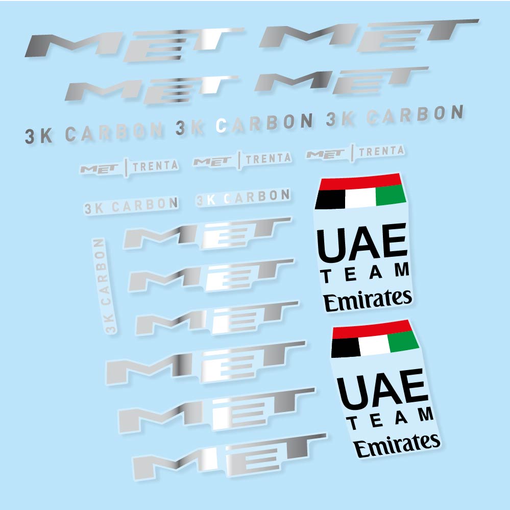 Decal MET Trenta 3K Carbon UAE, Helmet, bike sticker vinyl