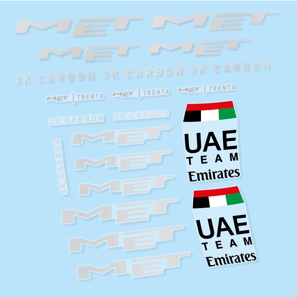 Decal MET Trenta 3K Carbon UAE, Helmet, bike sticker vinyl