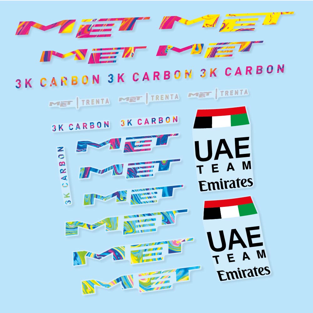 Decal MET Trenta 3K Carbon UAE, Helmet, bike sticker vinyl