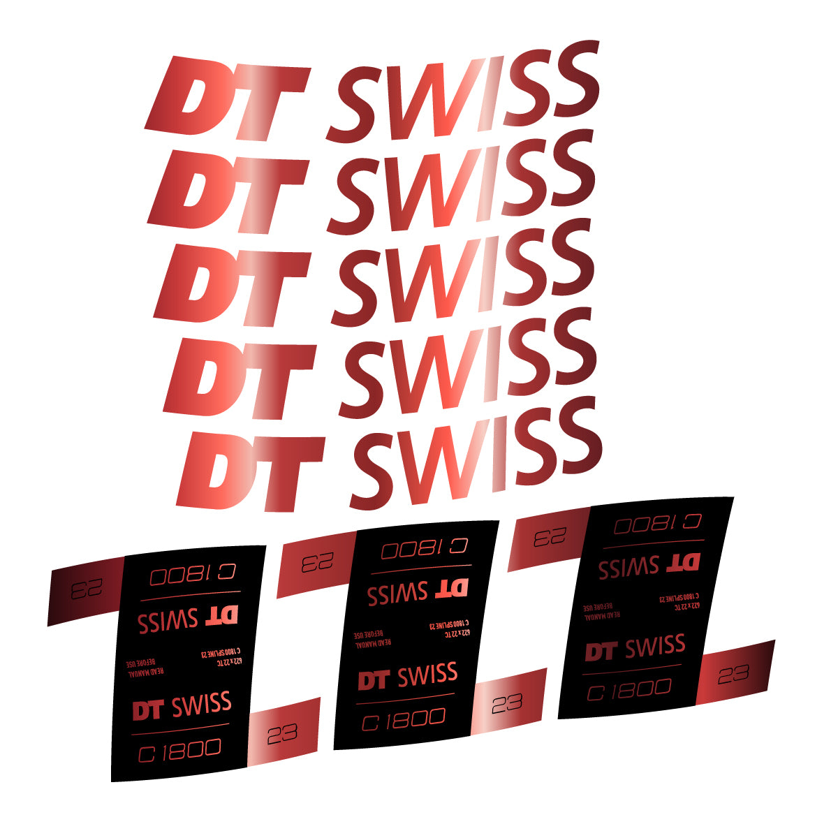 Vinyl decals for DT Swiss C 1800 Spline 2021-2026 Rims - Copper