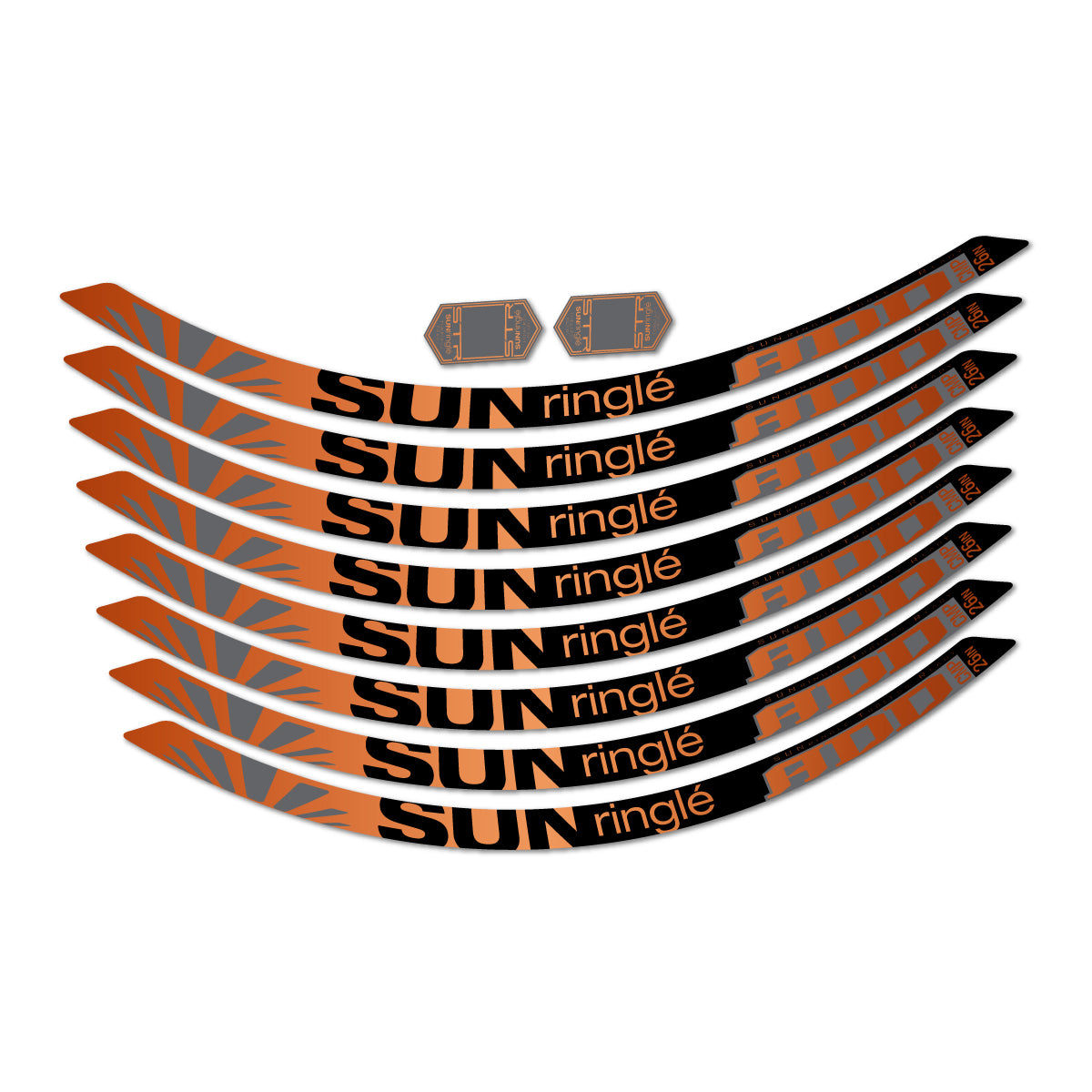 Compatible Stickers for Sun Ringle ADD Comp 2017-2018, Mountain Wheel 26" vinyl decals - Bronze