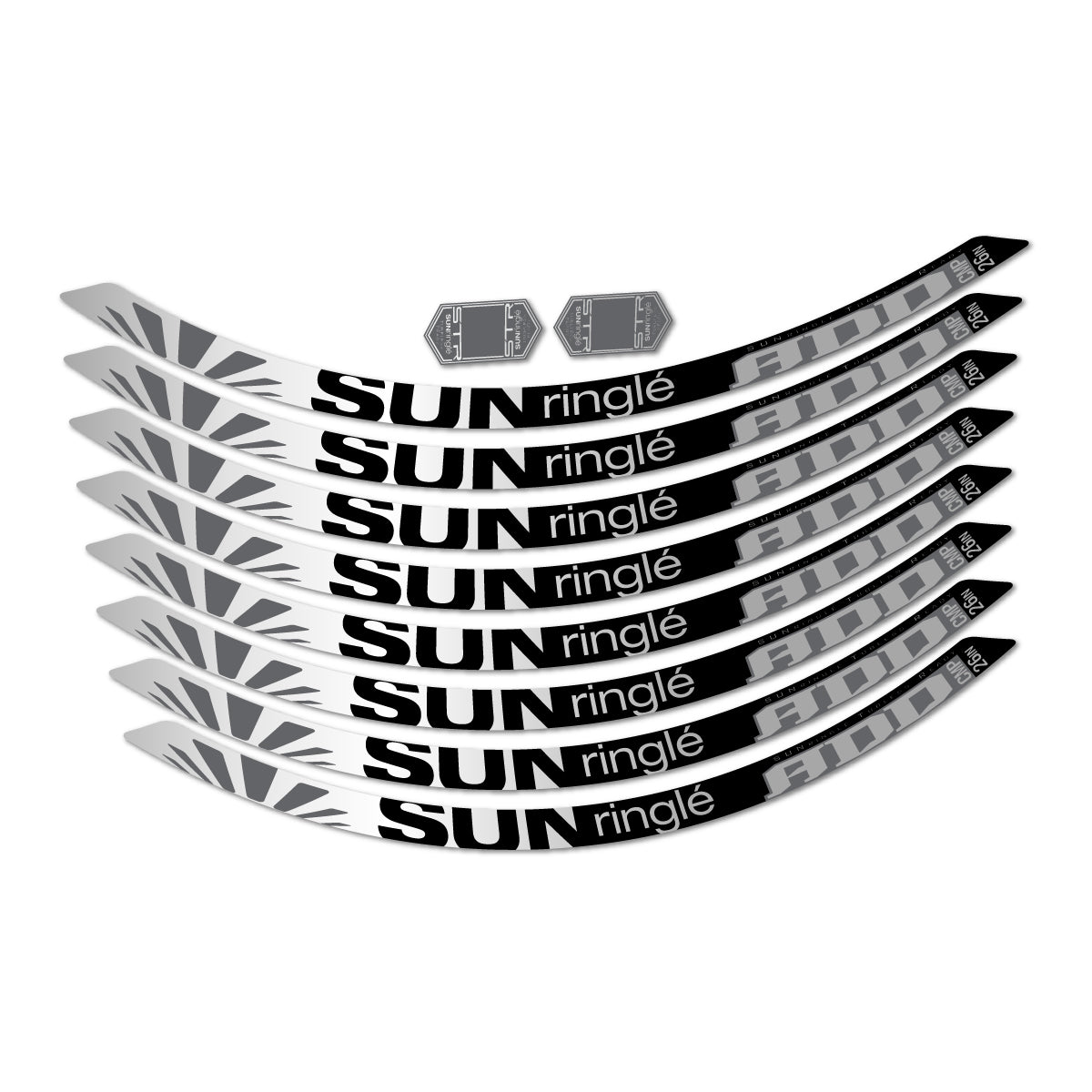 Compatible Stickers for Sun Ringle ADD Comp 2017-2018, Mountain Wheel 26" vinyl decals - Light Silver