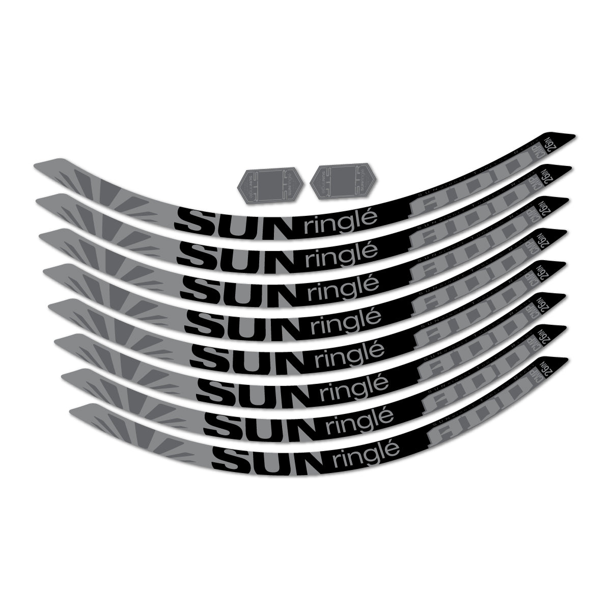Compatible Stickers for Sun Ringle ADD Comp 2017-2018, Mountain Wheel 26" vinyl decals - Traffic Grey